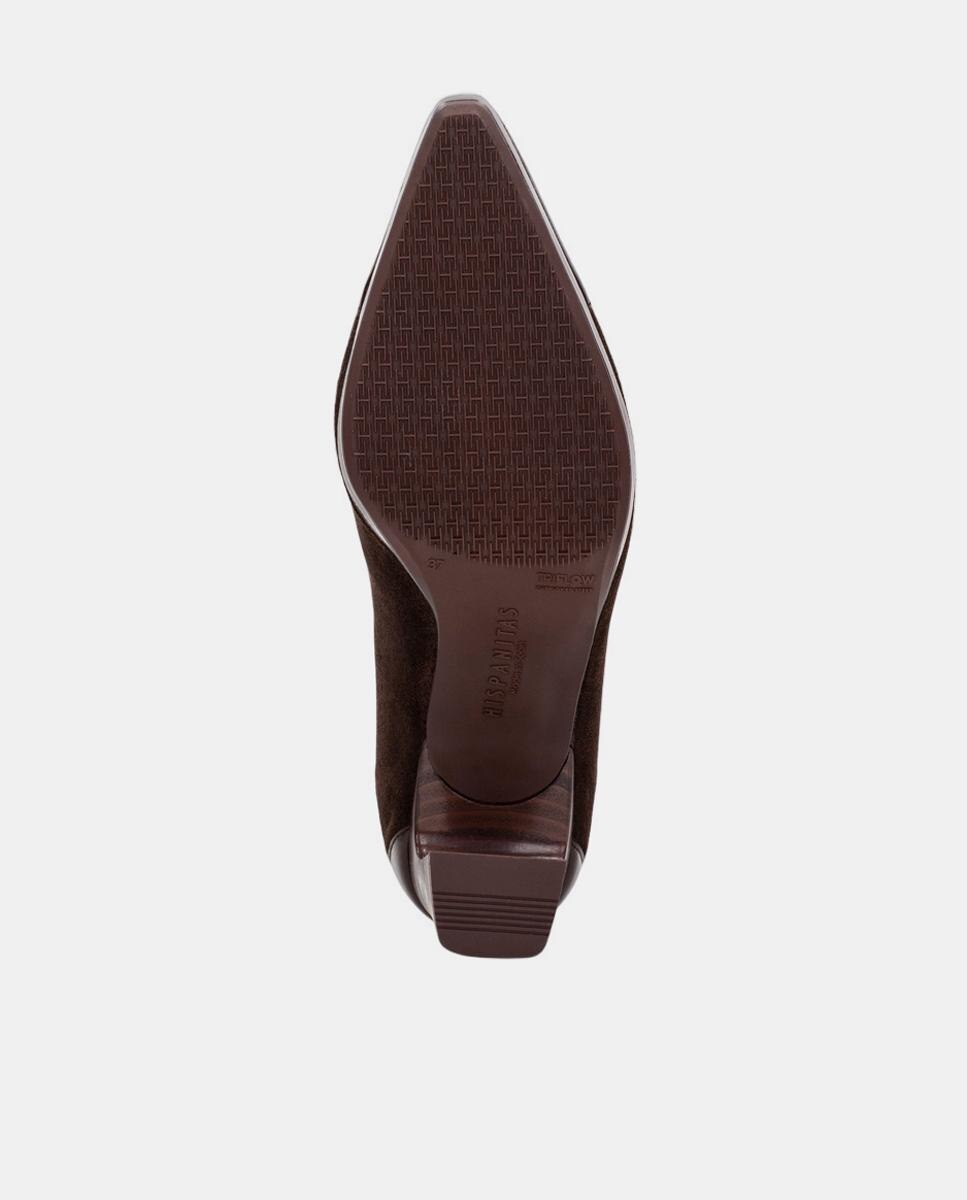 Zapatos de mujer botin hispanitas de tacón y cremallera central - Gris Topo Gris Topo-6
