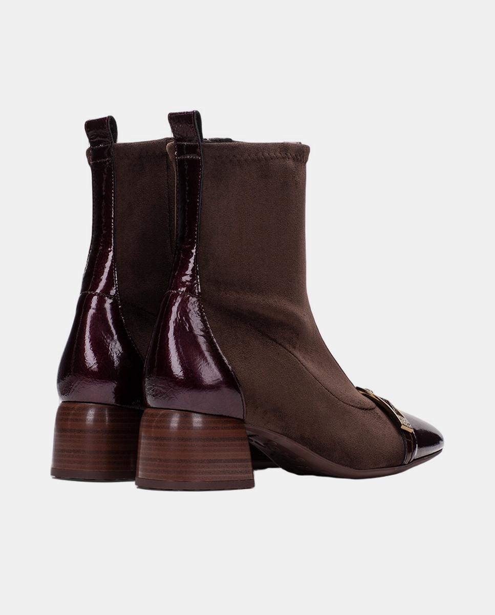 Imagen 3 de Zapatos de mujer botín hispanitas combinado - Marrón oscuro Marrón oscuro