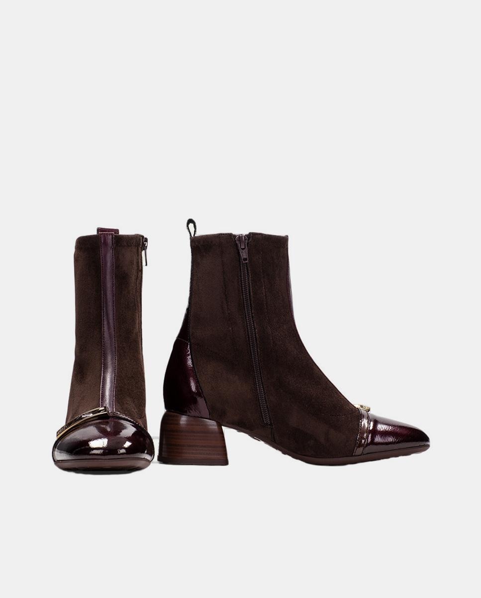 Imagen 4 de Zapatos de mujer botín hispanitas combinado - Marrón oscuro Marrón oscuro