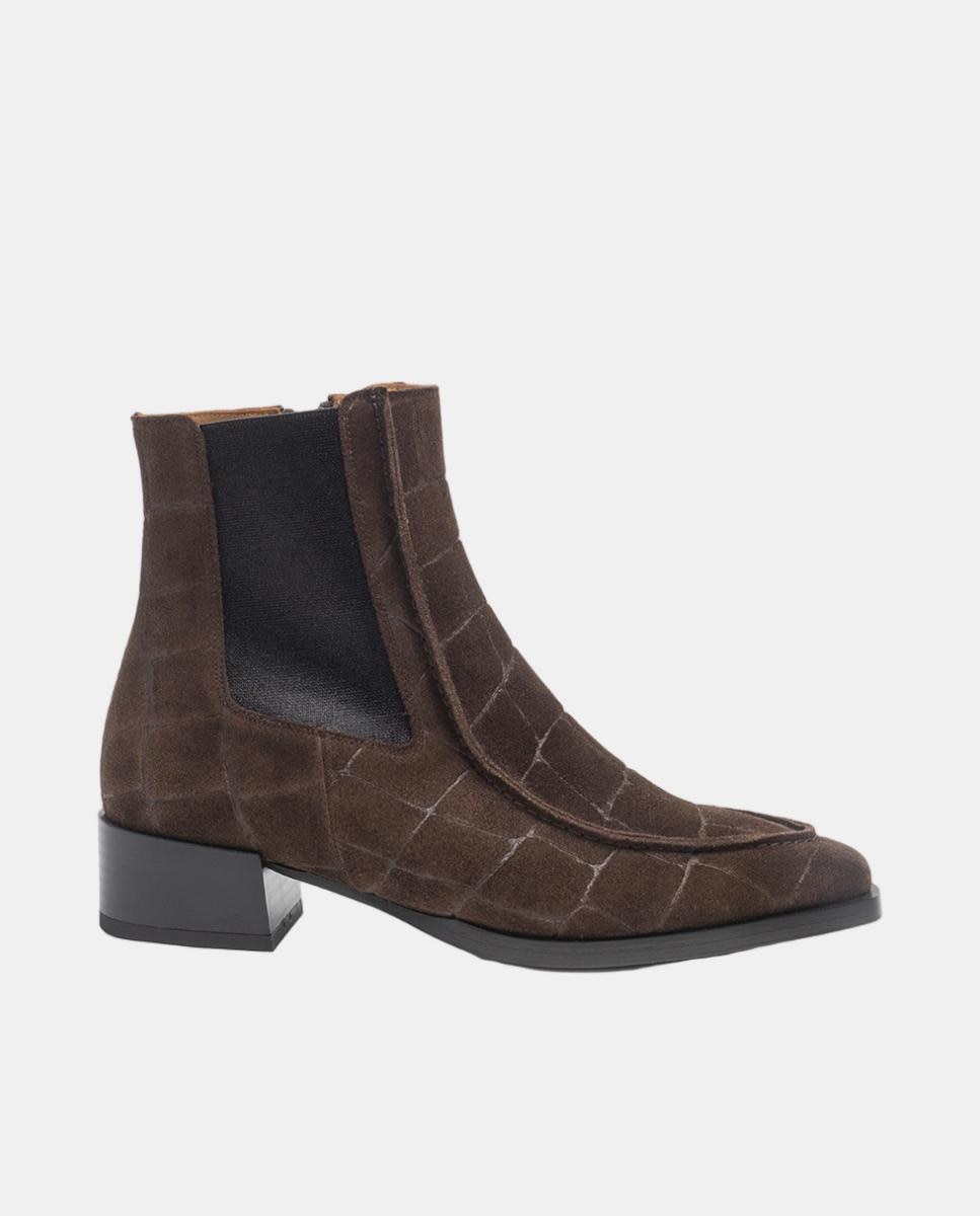 Imagem 0 de Botins Tipo Chelasea em Croute Croco
