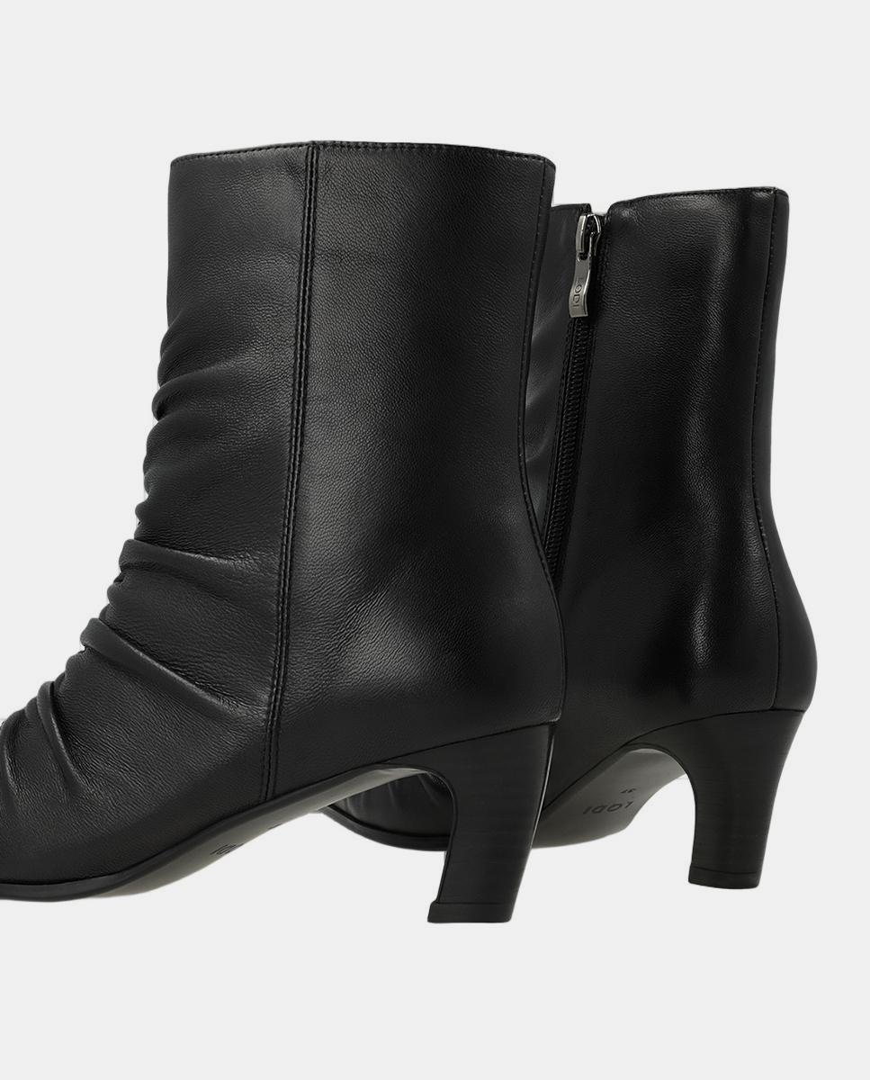 Botines de tacón de mujer con empeine fruncido de color - Lodi - Negro Negro-2