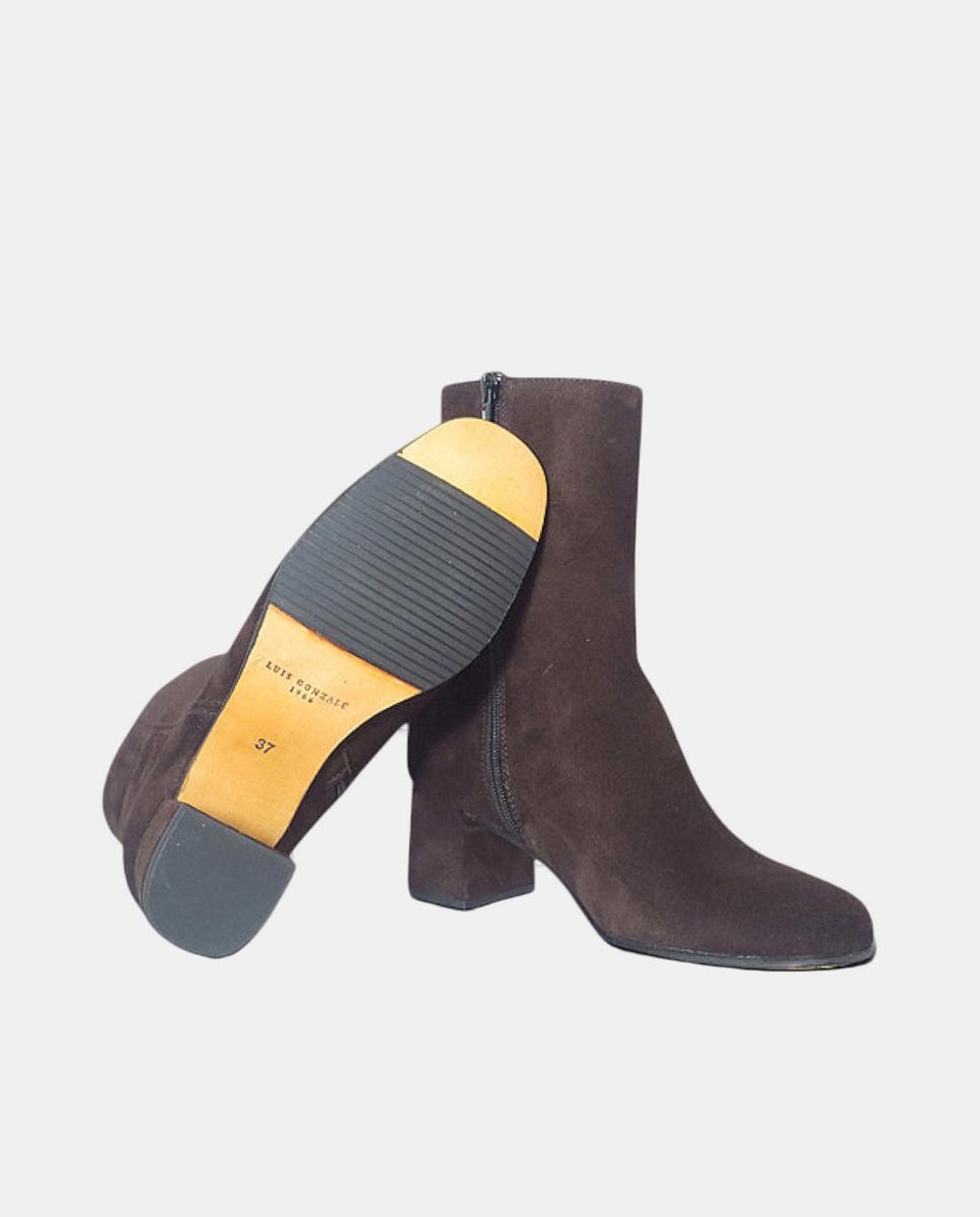 Botins de Salto Lisos Basket Castanho-4
