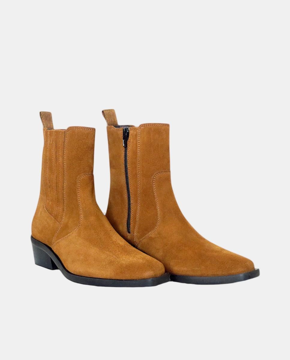 Botins Cowboy com Salto Basket Castanho-2