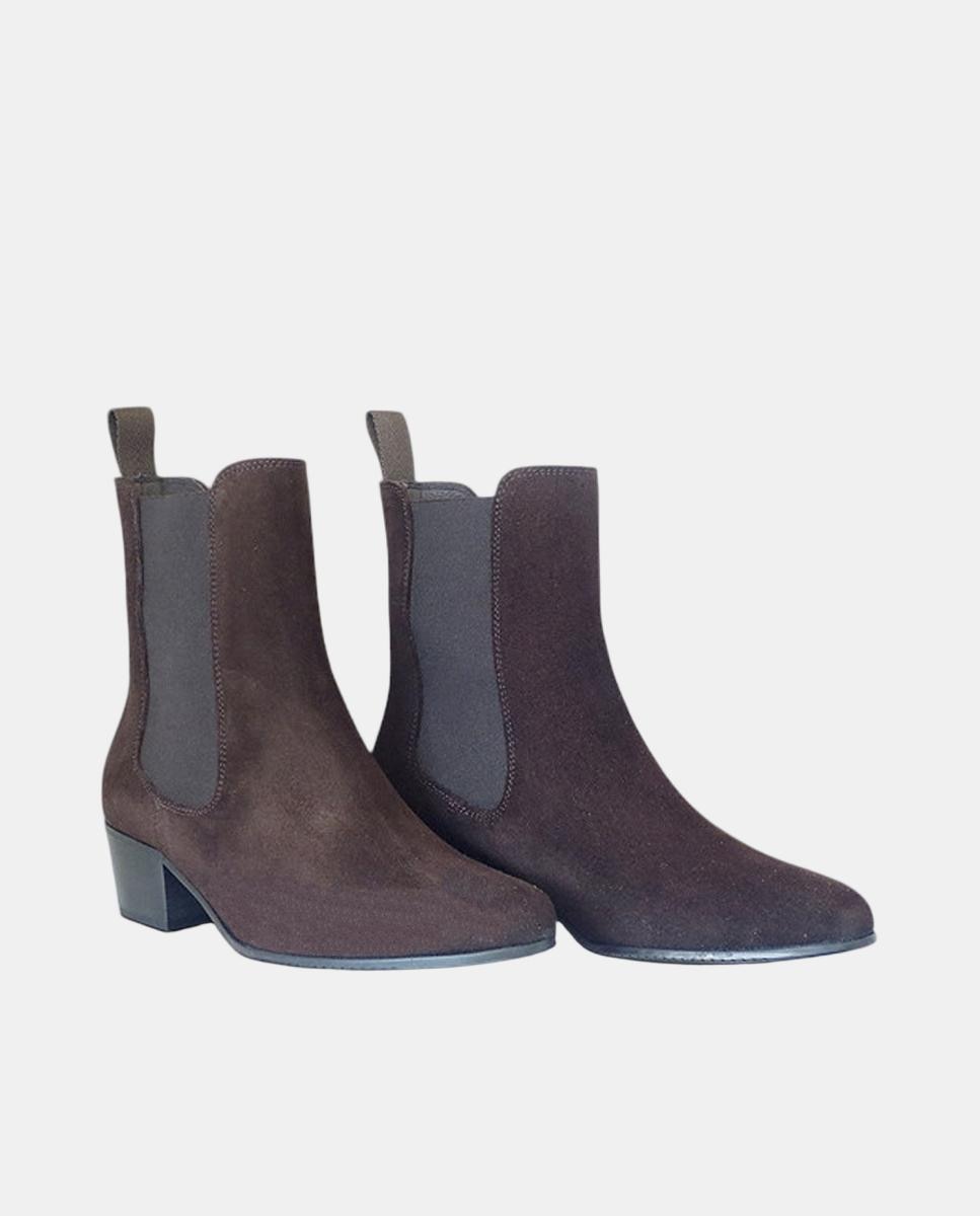 Botins Chelsea com Salto Basket Castanho-2