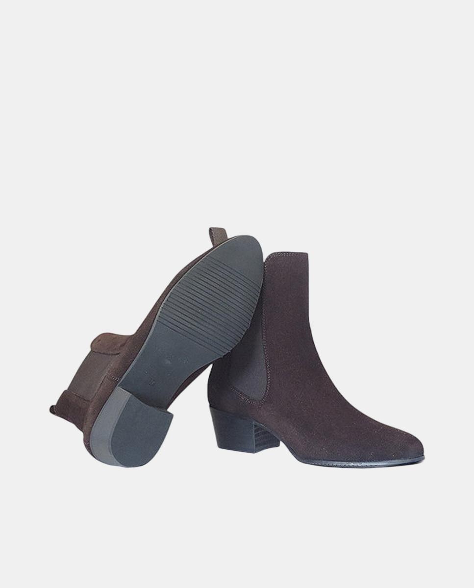 Botins Chelsea com Salto Basket Castanho-4