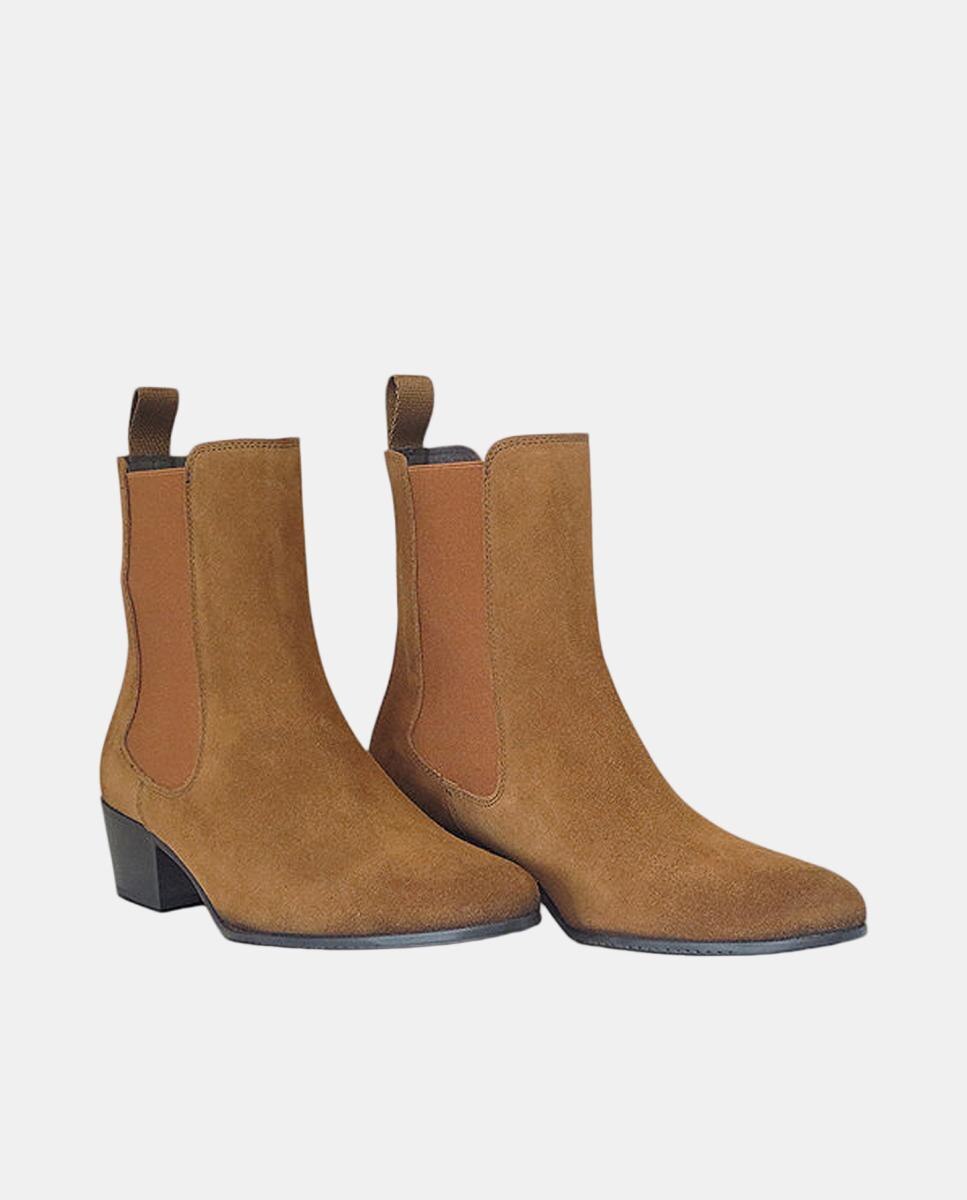 Botins Chelsea com Salto Basket Couro-2