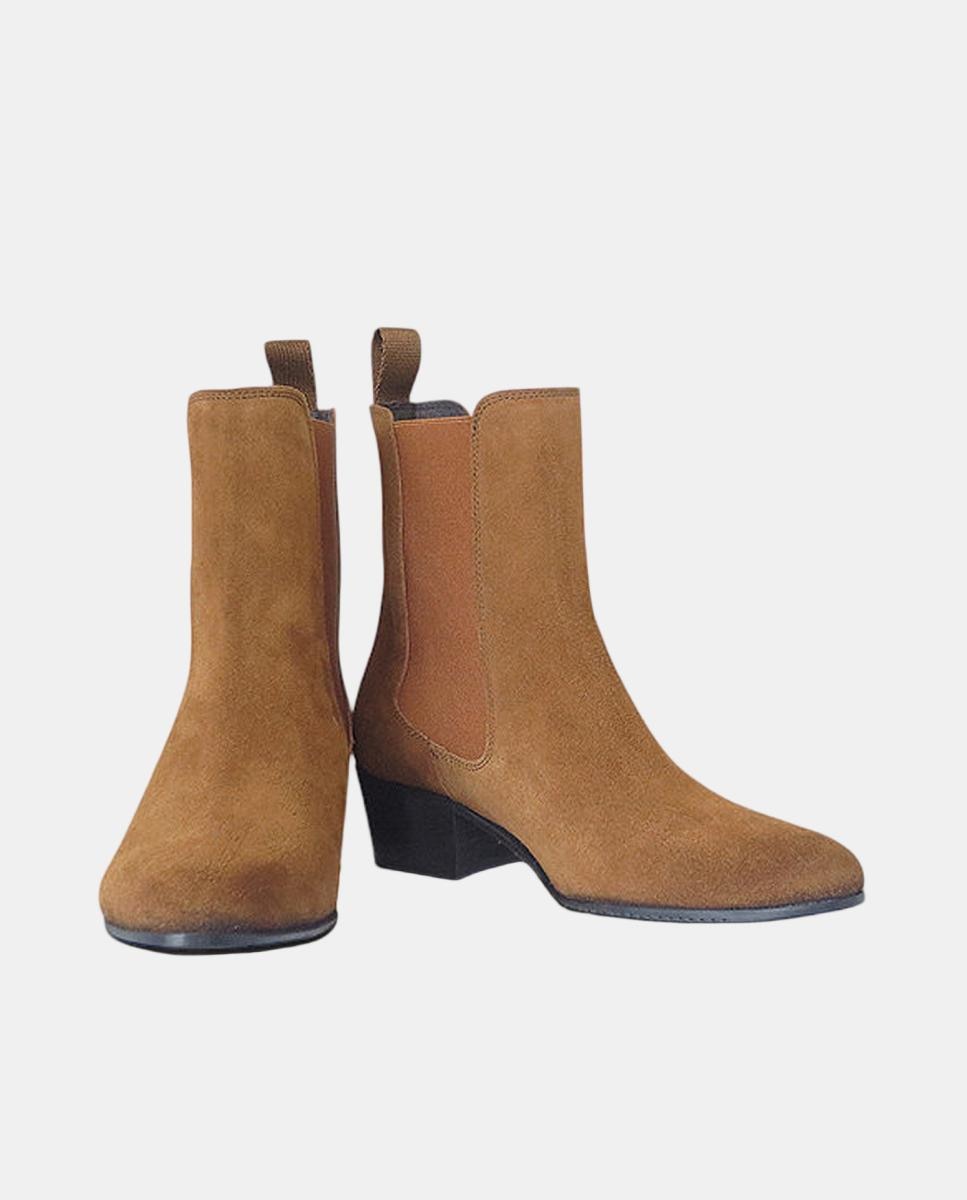 Botins Chelsea com Salto Basket Couro-3