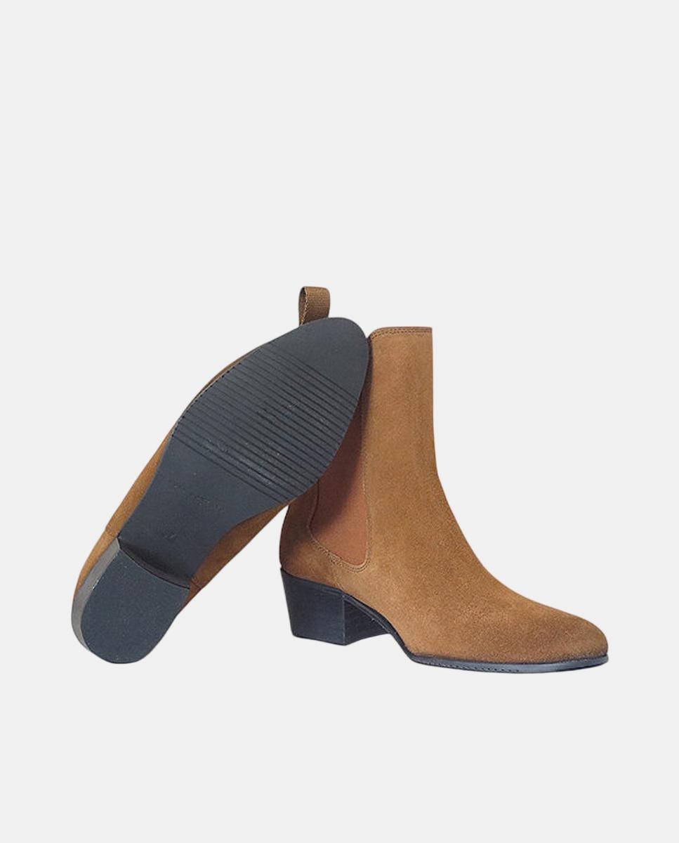 Botins Chelsea com Salto Basket Couro-4