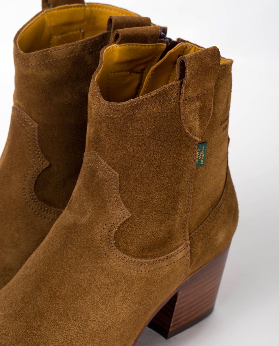 Botins Cowboy em Pele com Tacão Castanho taupe-2