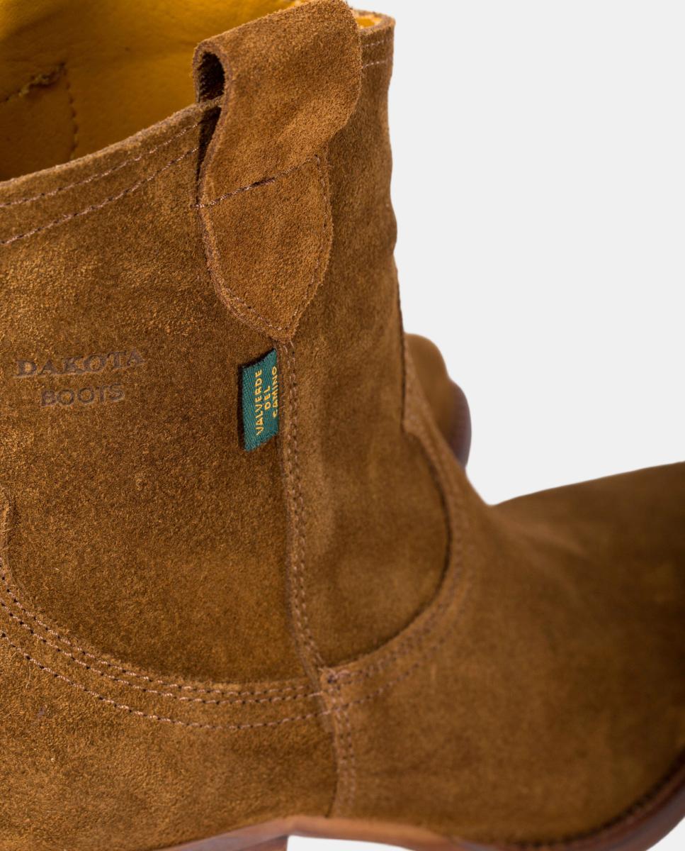 Botins Cowboy em Pele com Tacão Castanho taupe-4