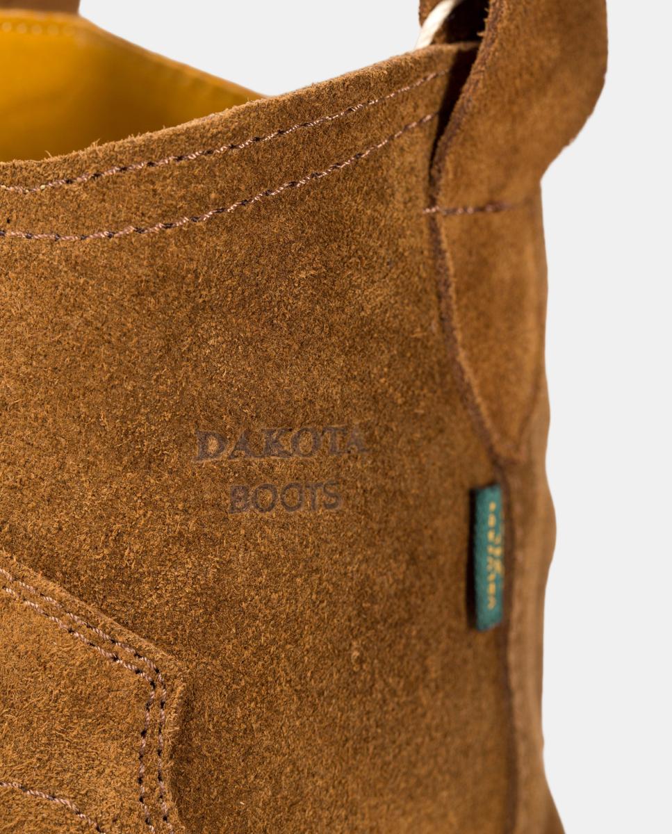 Botins Cowboy em Pele com Tacão Castanho taupe-5