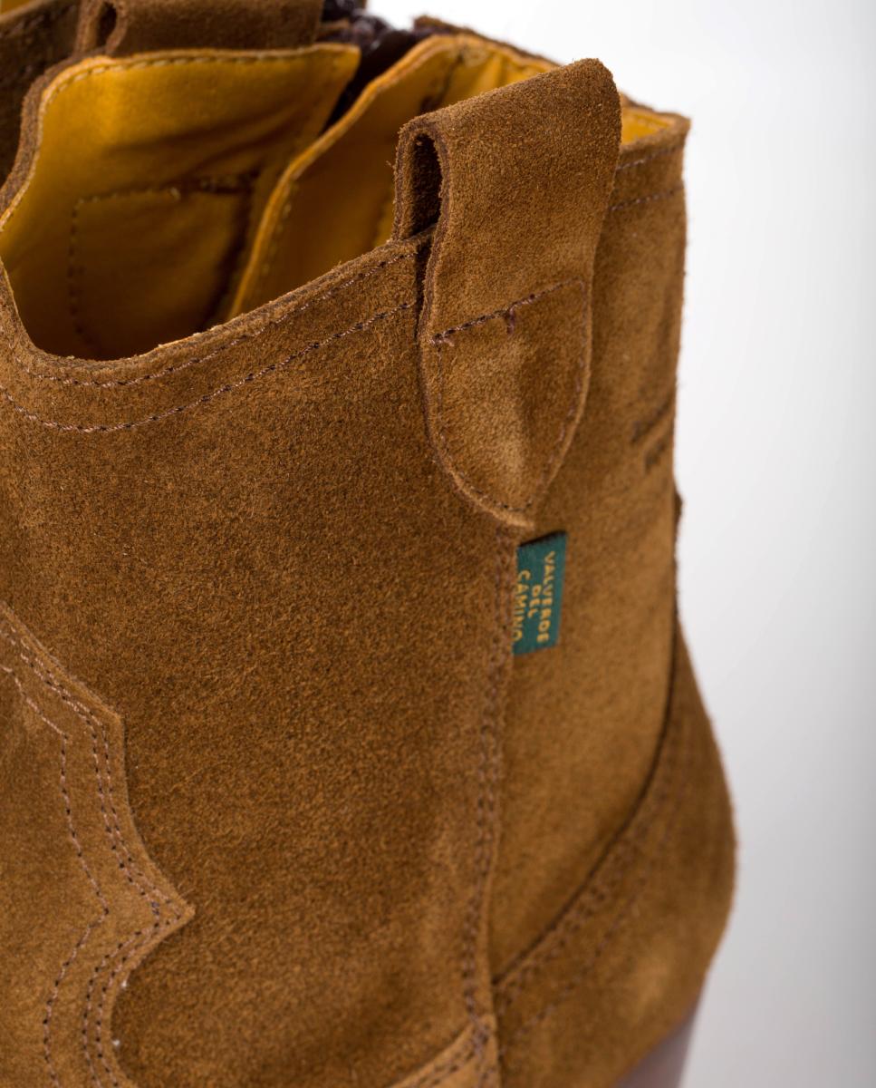 Botins Cowboy em Pele com Tacão Castanho taupe-6
