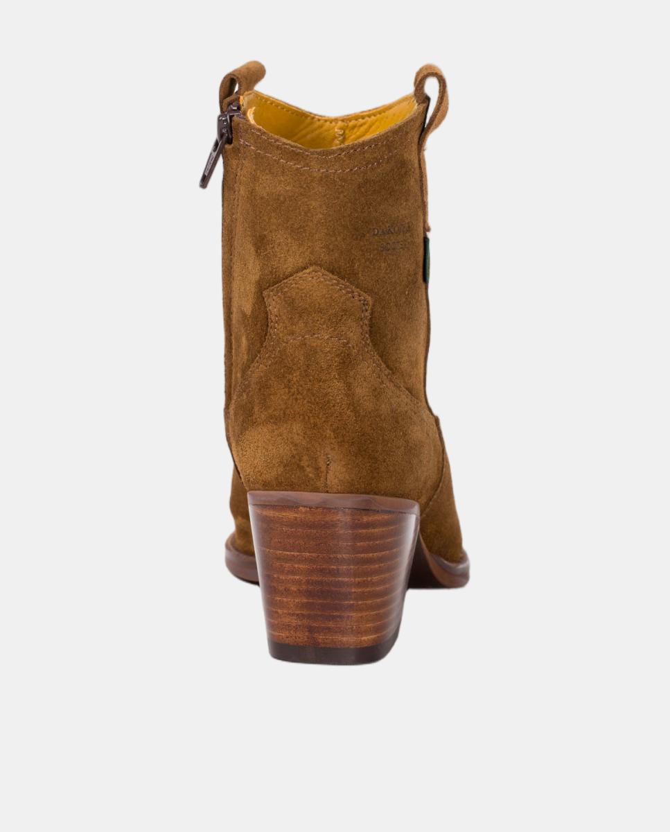 Botins Cowboy em Pele com Tacão Castanho taupe-8