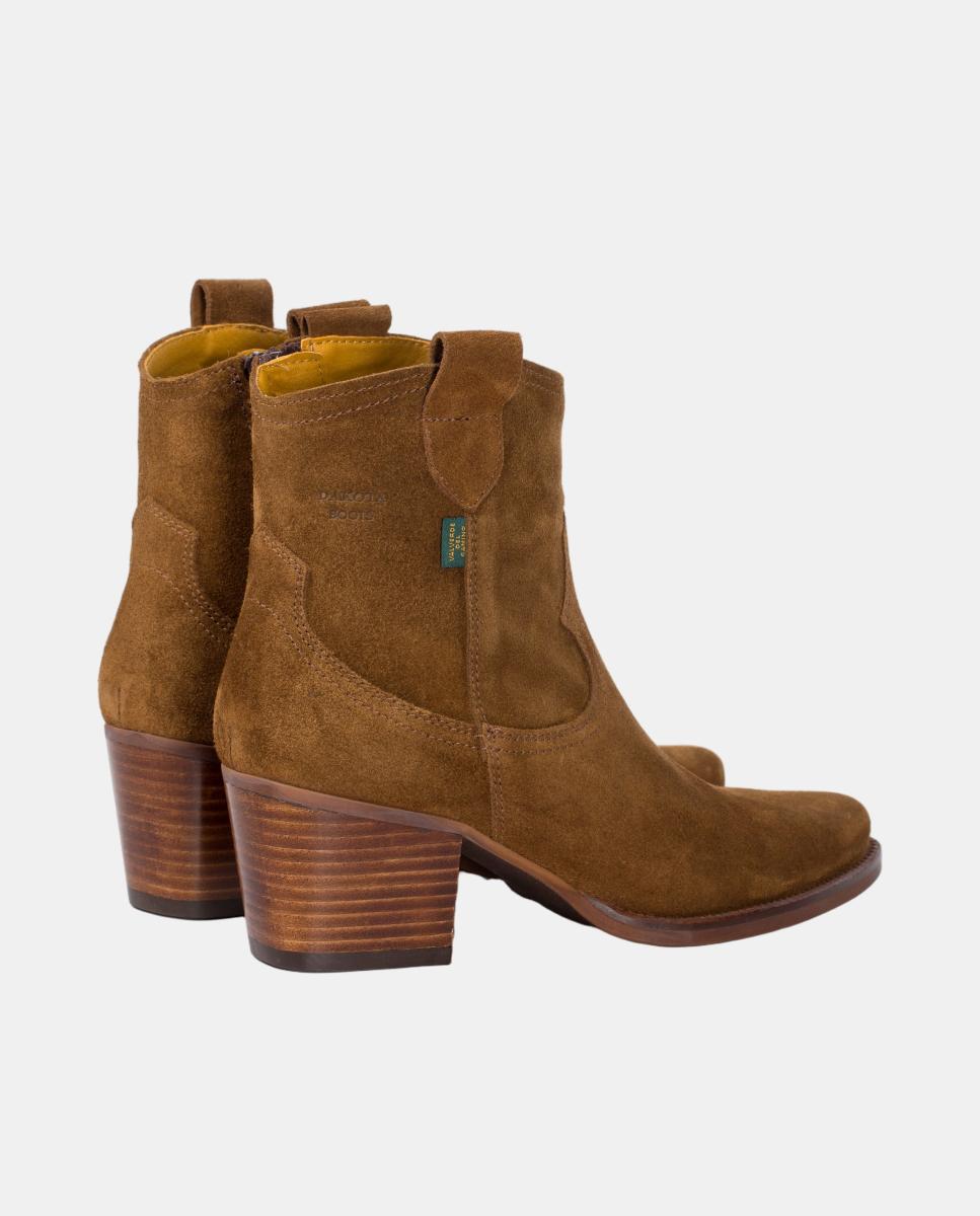 Botins Cowboy em Pele com Tacão Castanho taupe-13