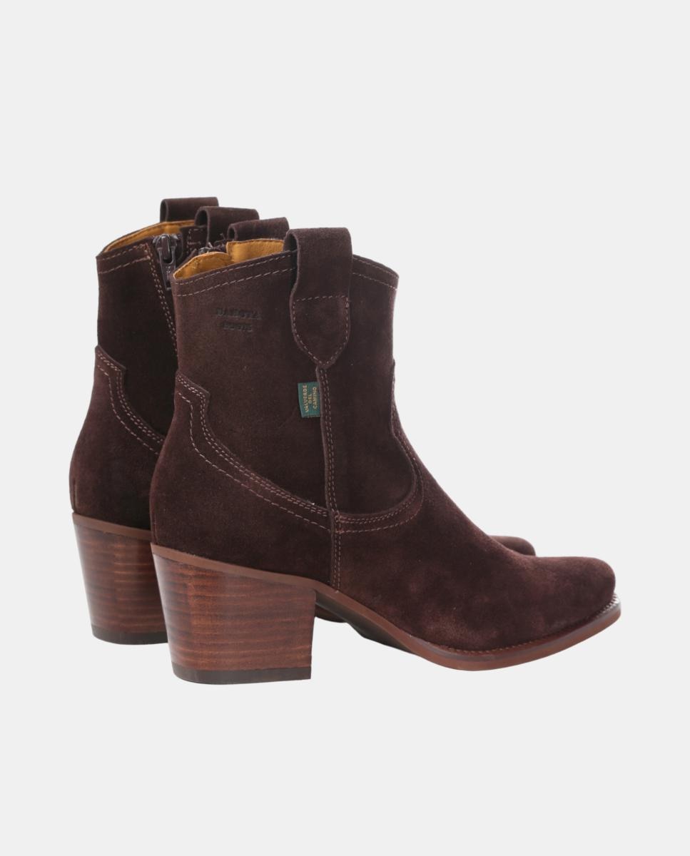 Botins Cowboy em Pele com Tacão Castanho-escuro-2