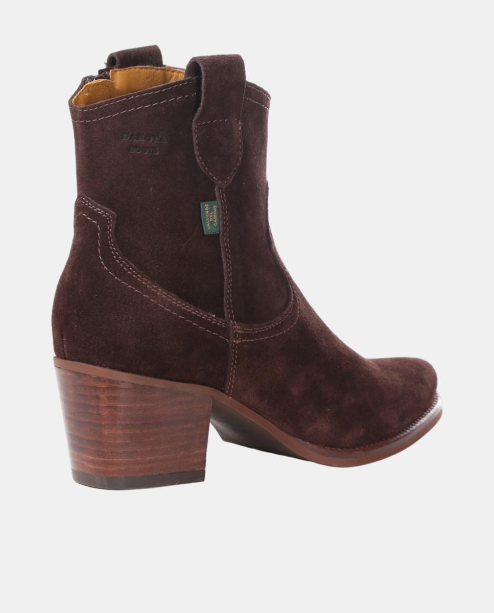 Botins Cowboy em Pele com Tacão Castanho-escuro-12
