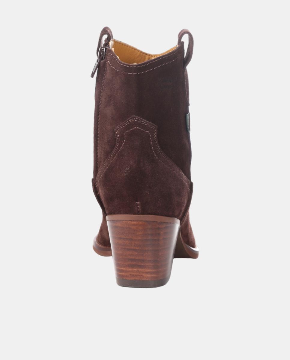 Botins Cowboy em Pele com Tacão Castanho-escuro-14