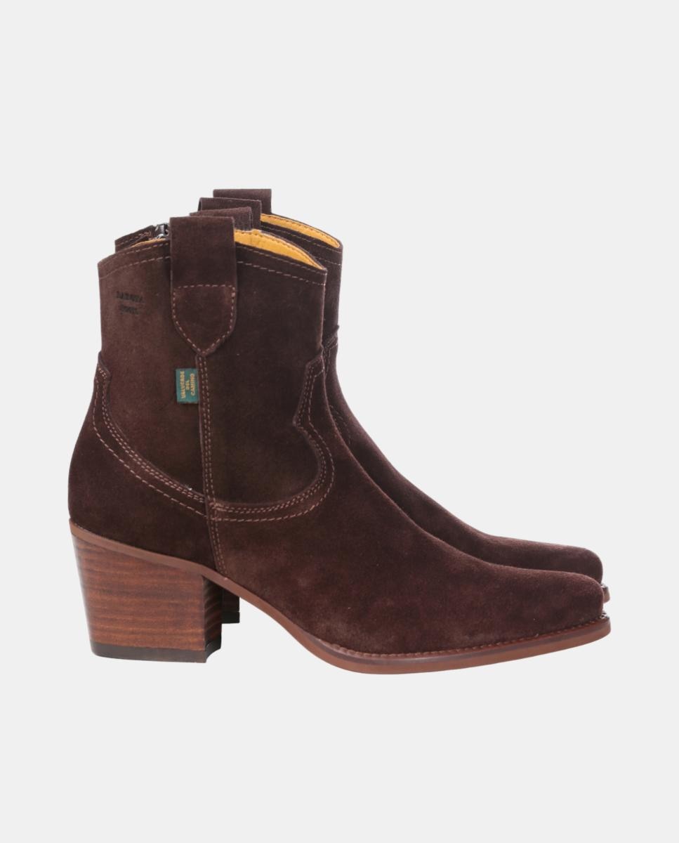 Botins Cowboy em Pele com Tacão Castanho-escuro-16