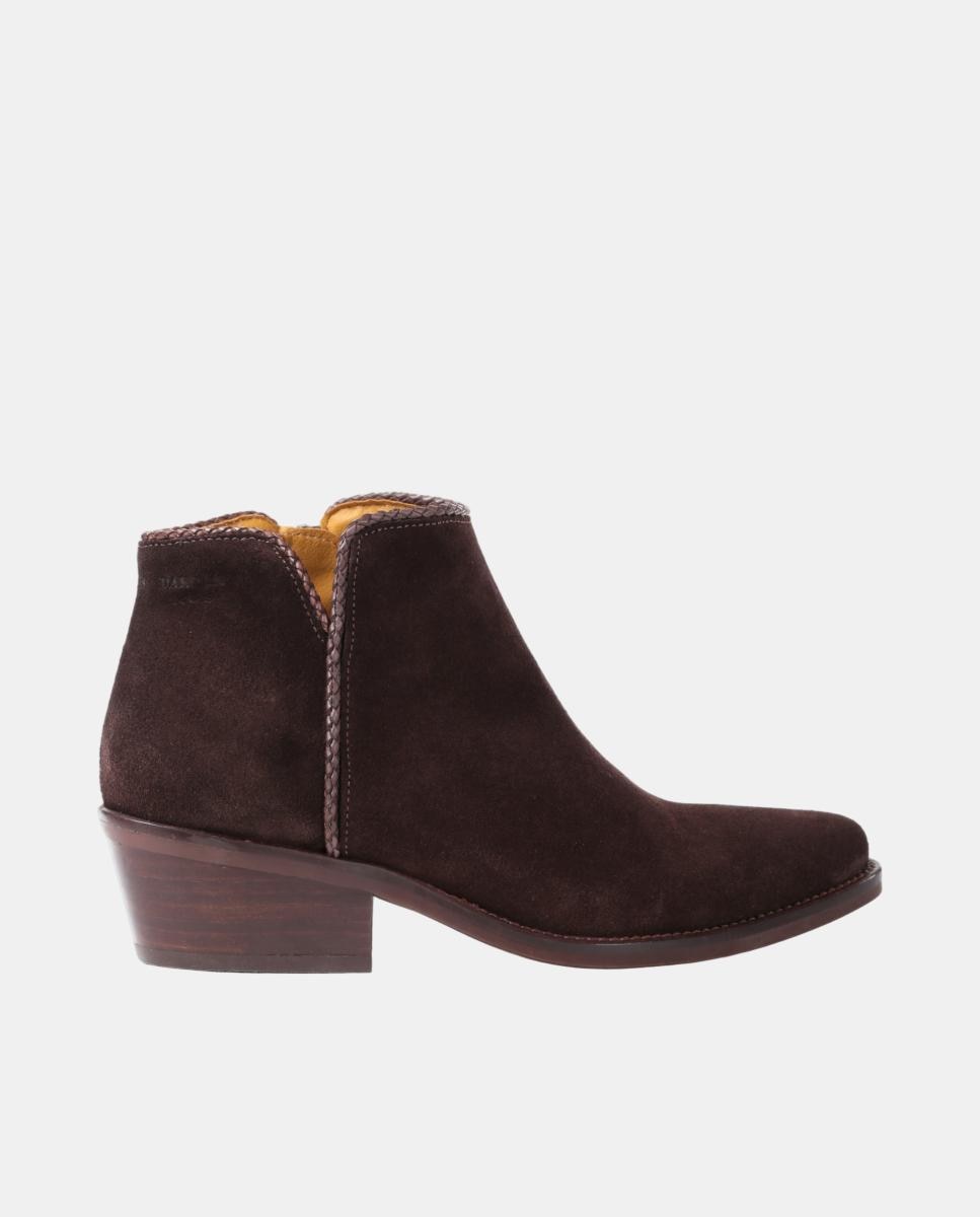 Imagem 0 de Botins Cowboy com Adorno em Pele e Fecho de Correr