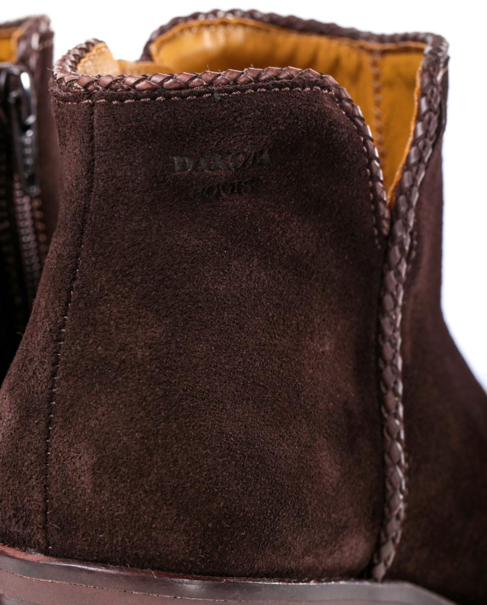 Botins Cowboy com Adorno em Pele e Fecho de Correr Castanho-escuro-7