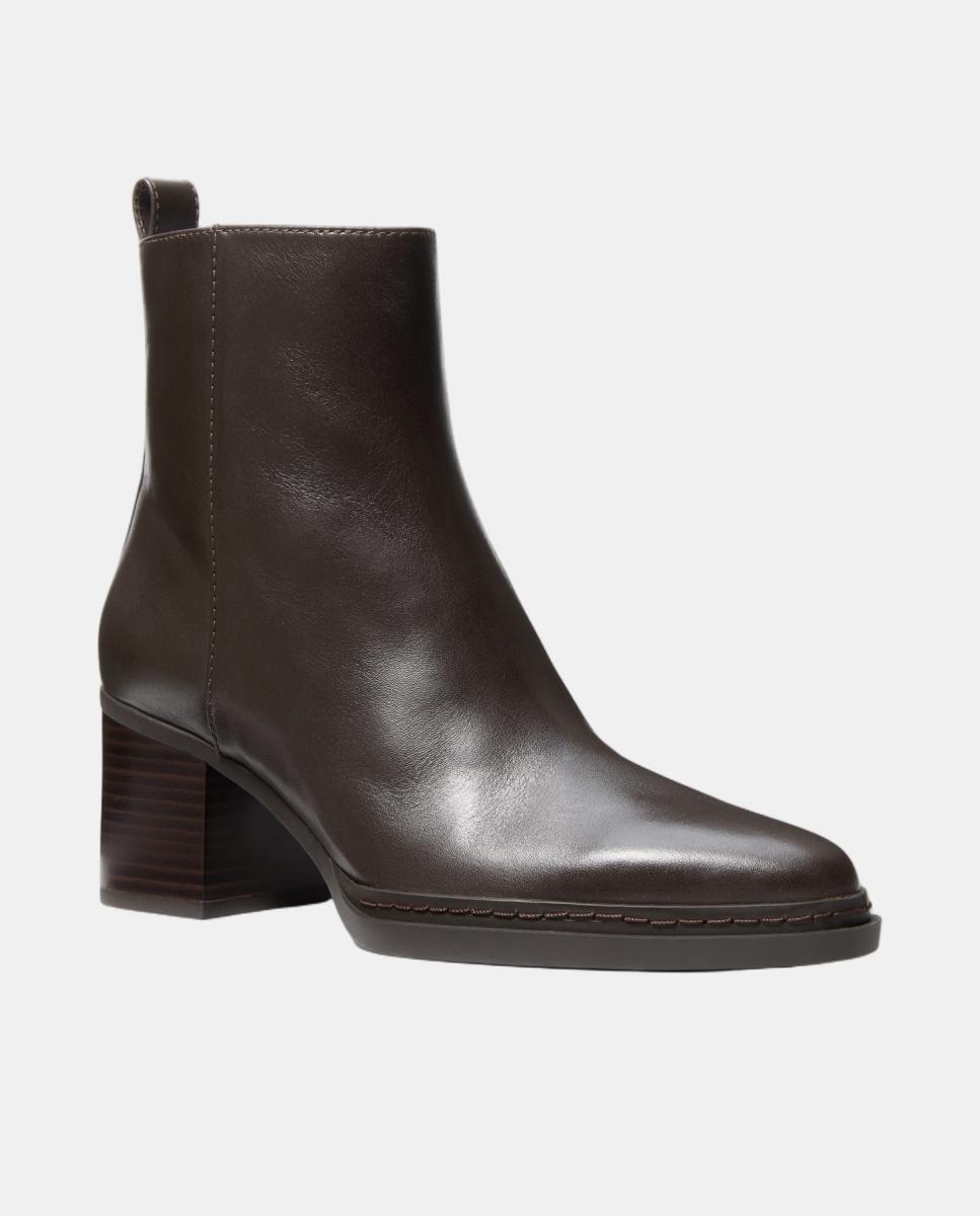 Botins Lex em Pele com Salto de Bloco Castanho-chocolate-2