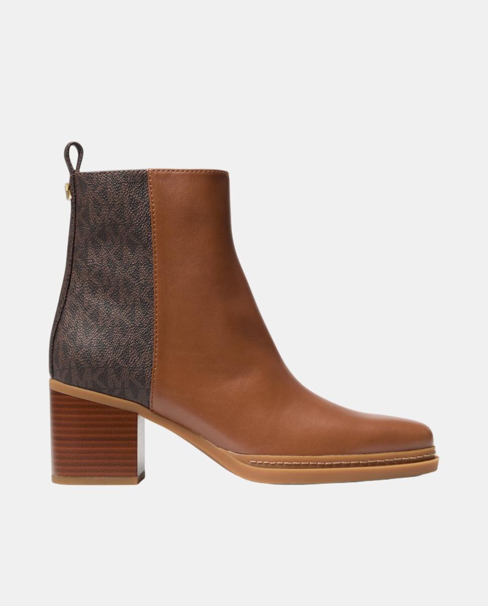 Imagem 0 de Botins Lex com Combinação de Estampado de Logótipo Chocolate com Salto de Bloco
