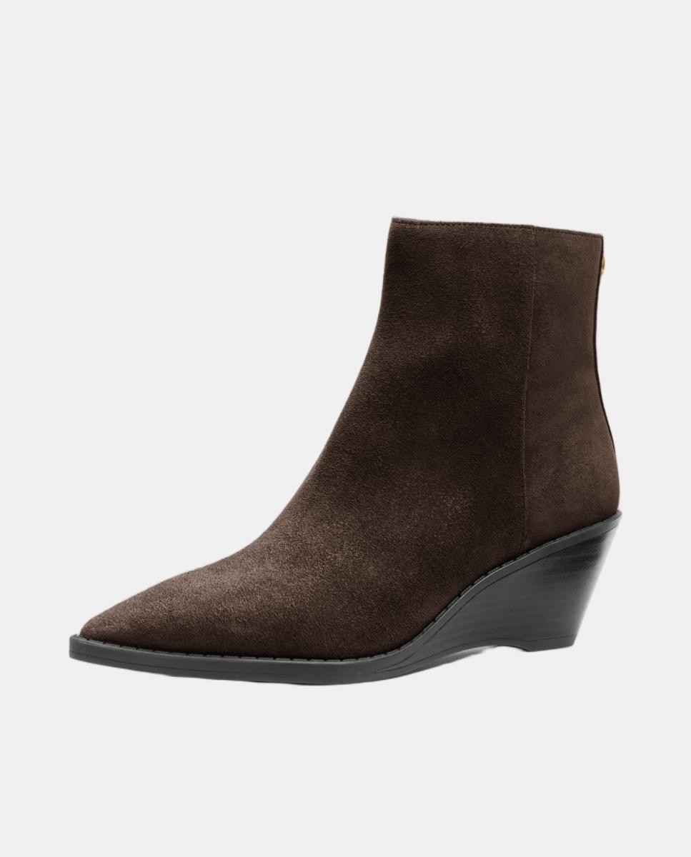 Botins Austin de Camurça com Salto de Cunha Castanho-chocolate-3