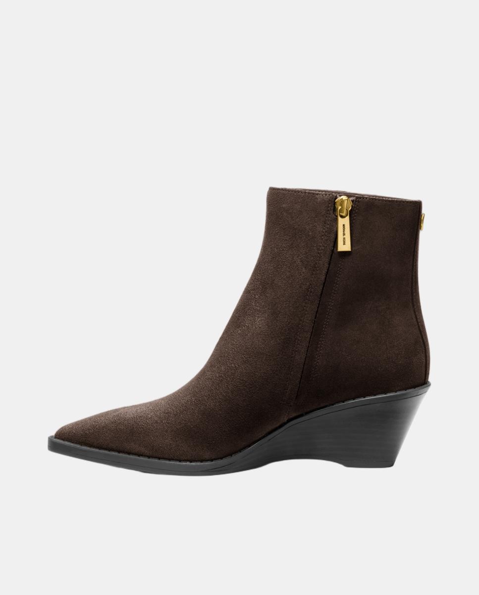 Botins Austin de Camurça com Salto de Cunha Castanho-chocolate-4