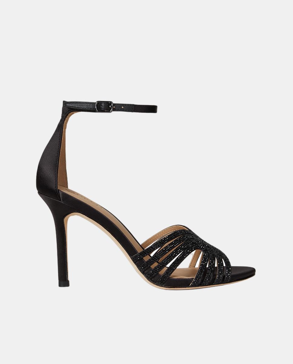 Imagem 0 de Sandálias de Tacão Allie com Efeito Acetinado