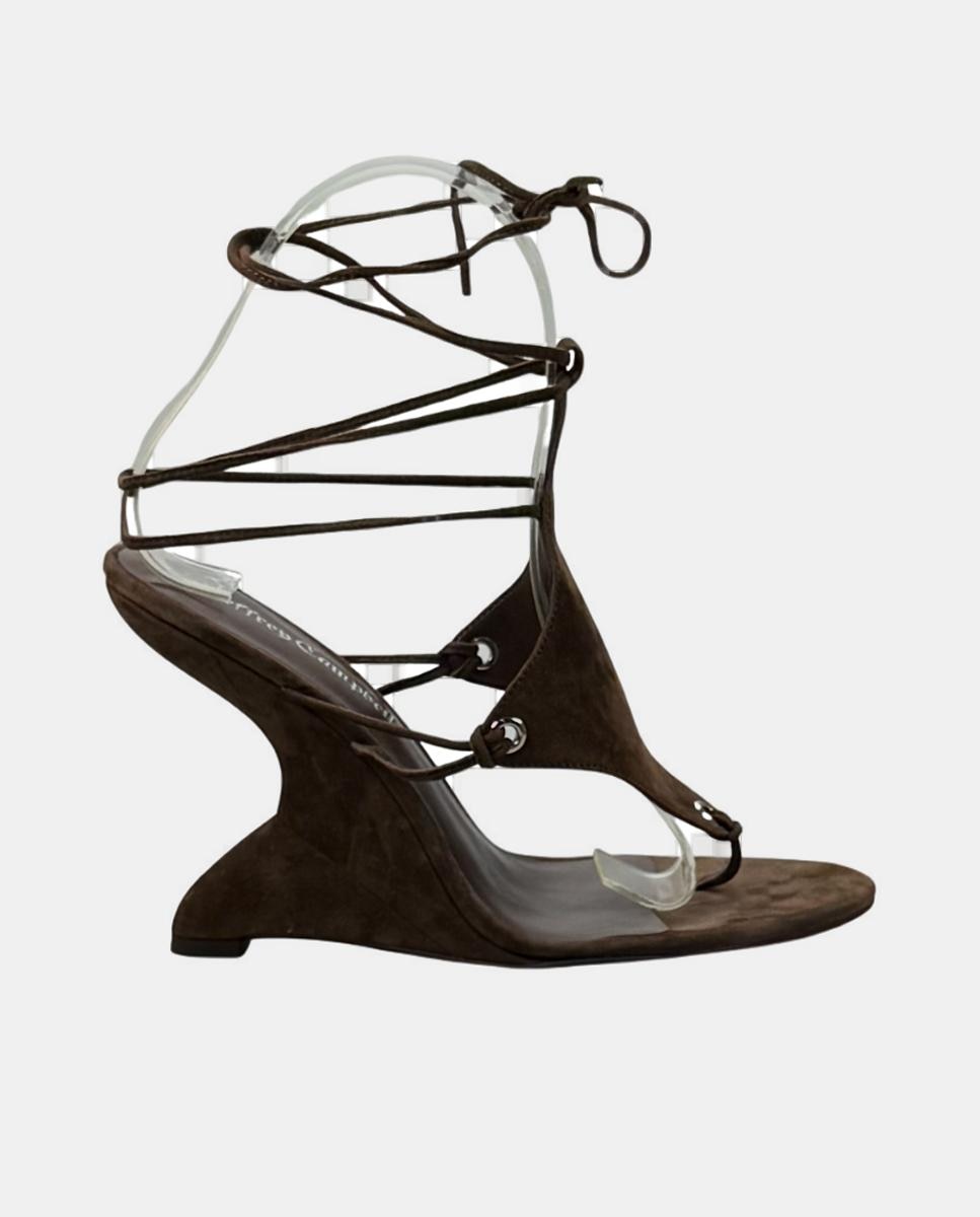 Jeffrey Campbell - Cuñas atadas de mujer con tacón curvo.