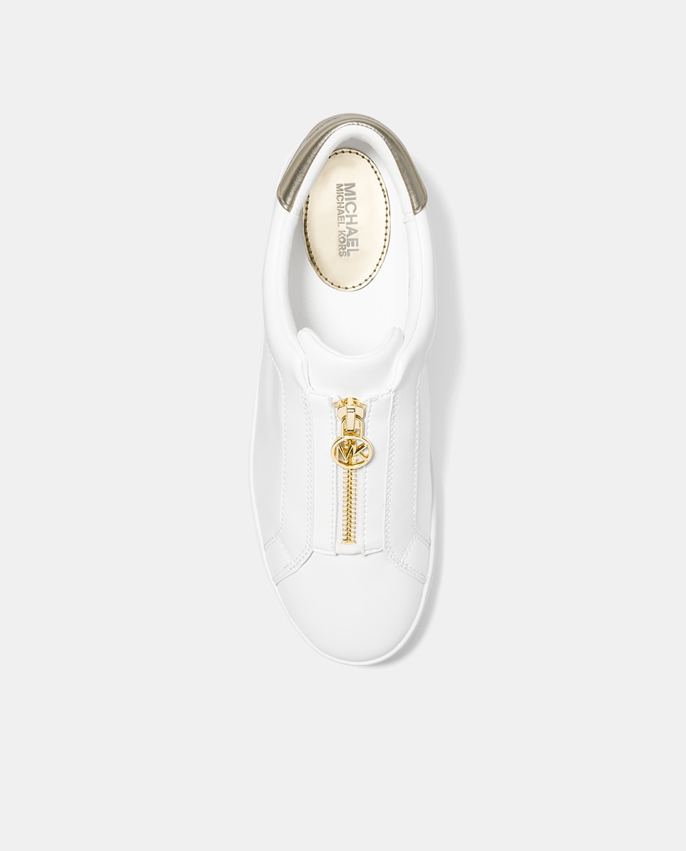 Slip-On com Fecho de Correr Pele Branco-4
