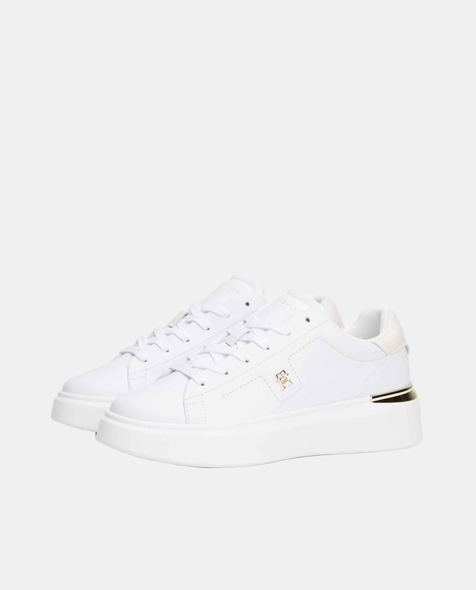 Sapatilhas com Plataforma e Logótipo TH Branco-2