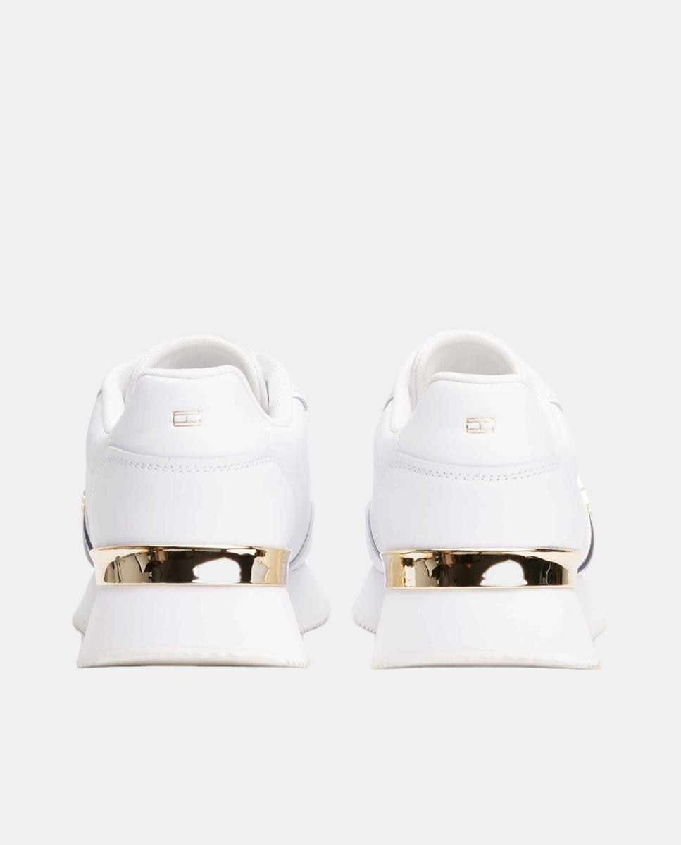 Sapatilhas de Cunha com Logótipo Webbing TH Metalizado Branco-3