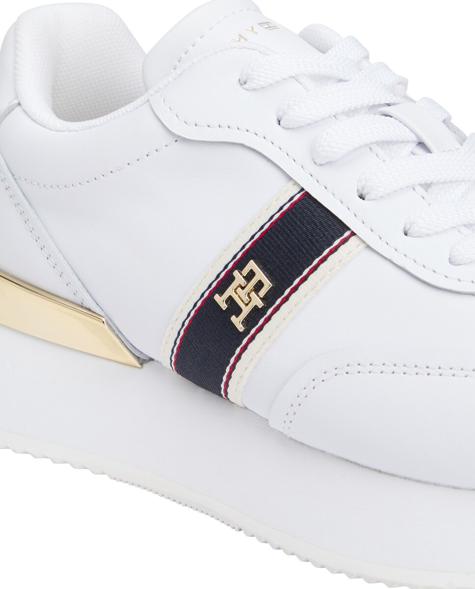 Sapatilhas de Cunha com Logótipo Webbing TH Metalizado Branco-7