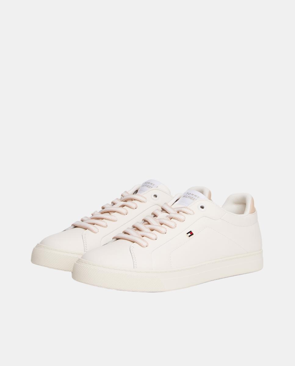 Sapatilhas em Pele com Bandeira Branco-2