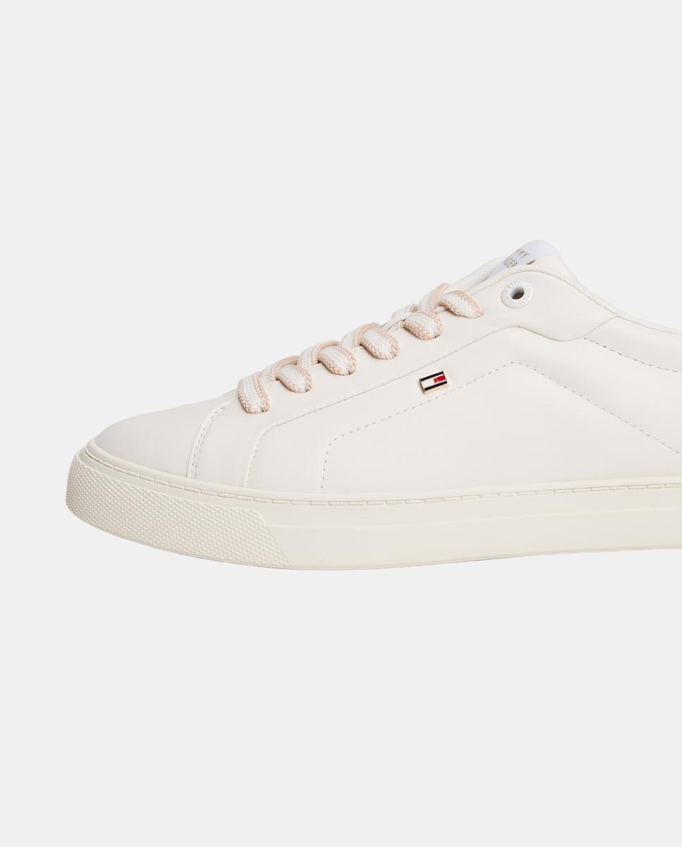 Sapatilhas em Pele com Bandeira Branco-6