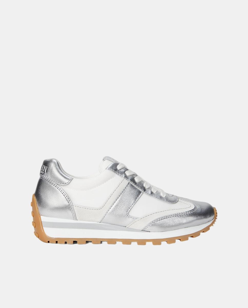 Sapatilhas Dani em Pele Prata-1