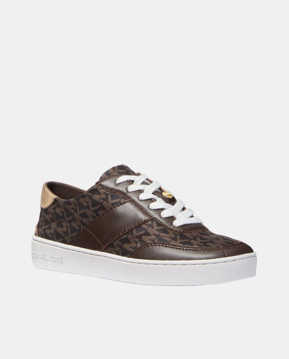 Sapatilhas Kaycee Lace up com Estampado de Logótipo Castanho-chocolate-2