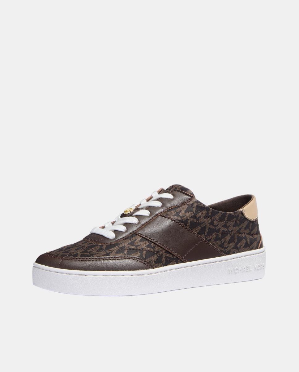 Sapatilhas Kaycee Lace up com Estampado de Logótipo Castanho-chocolate-3
