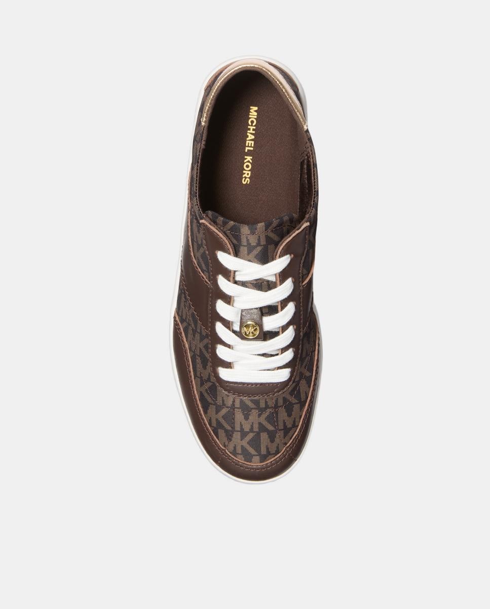 Sapatilhas Kaycee Lace up com Estampado de Logótipo Castanho-chocolate-4