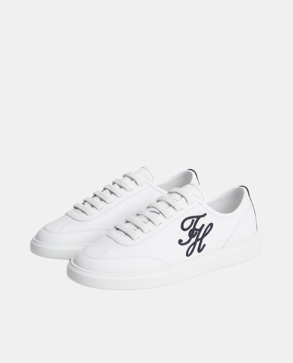 Sapatilhas Ultraleves de Mulher em Pele com Atacadores Elásticos Branco-3