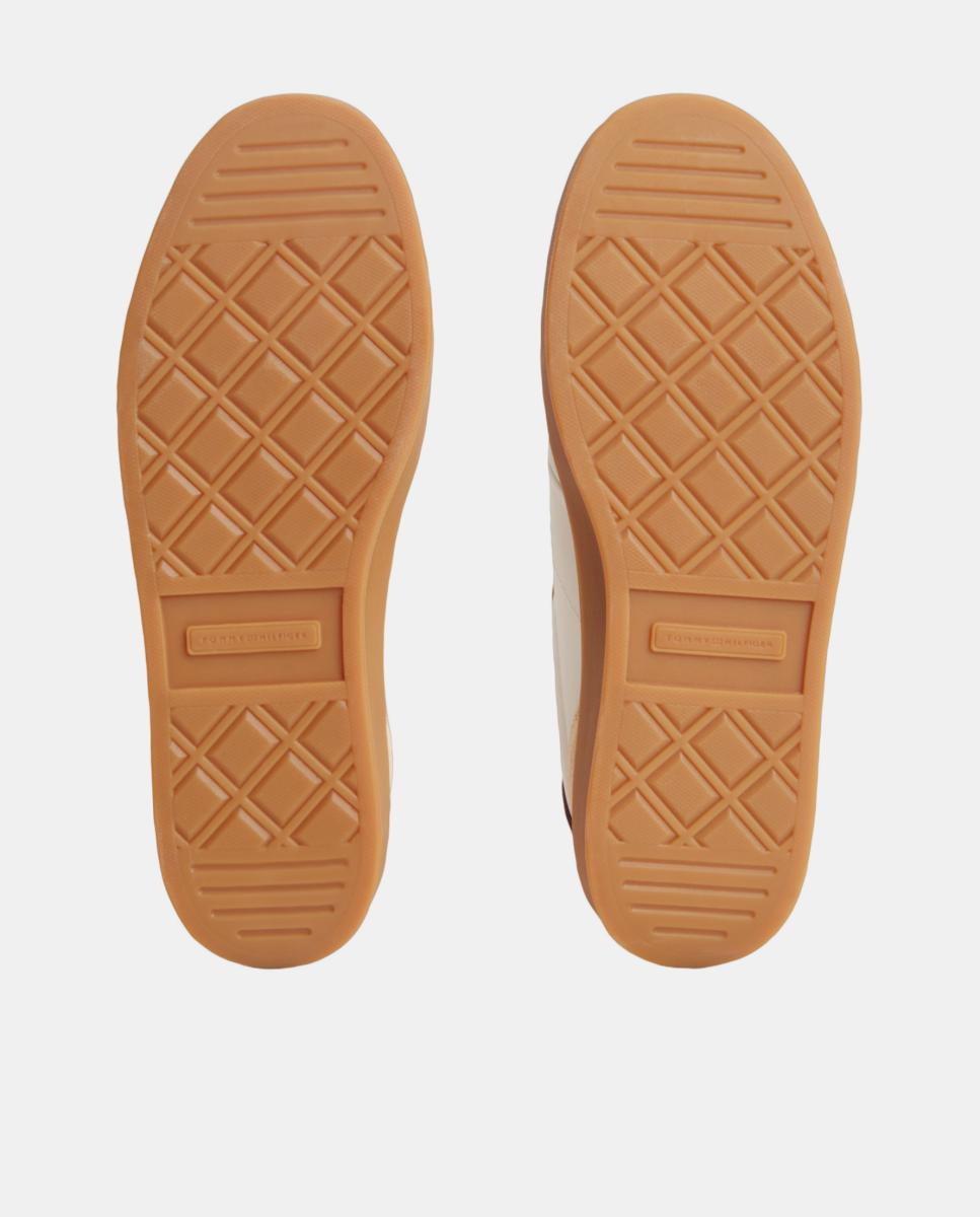 Sapatilhas de Mulher em Pele com Logótipo e Sola Caramelo Multicolor-3