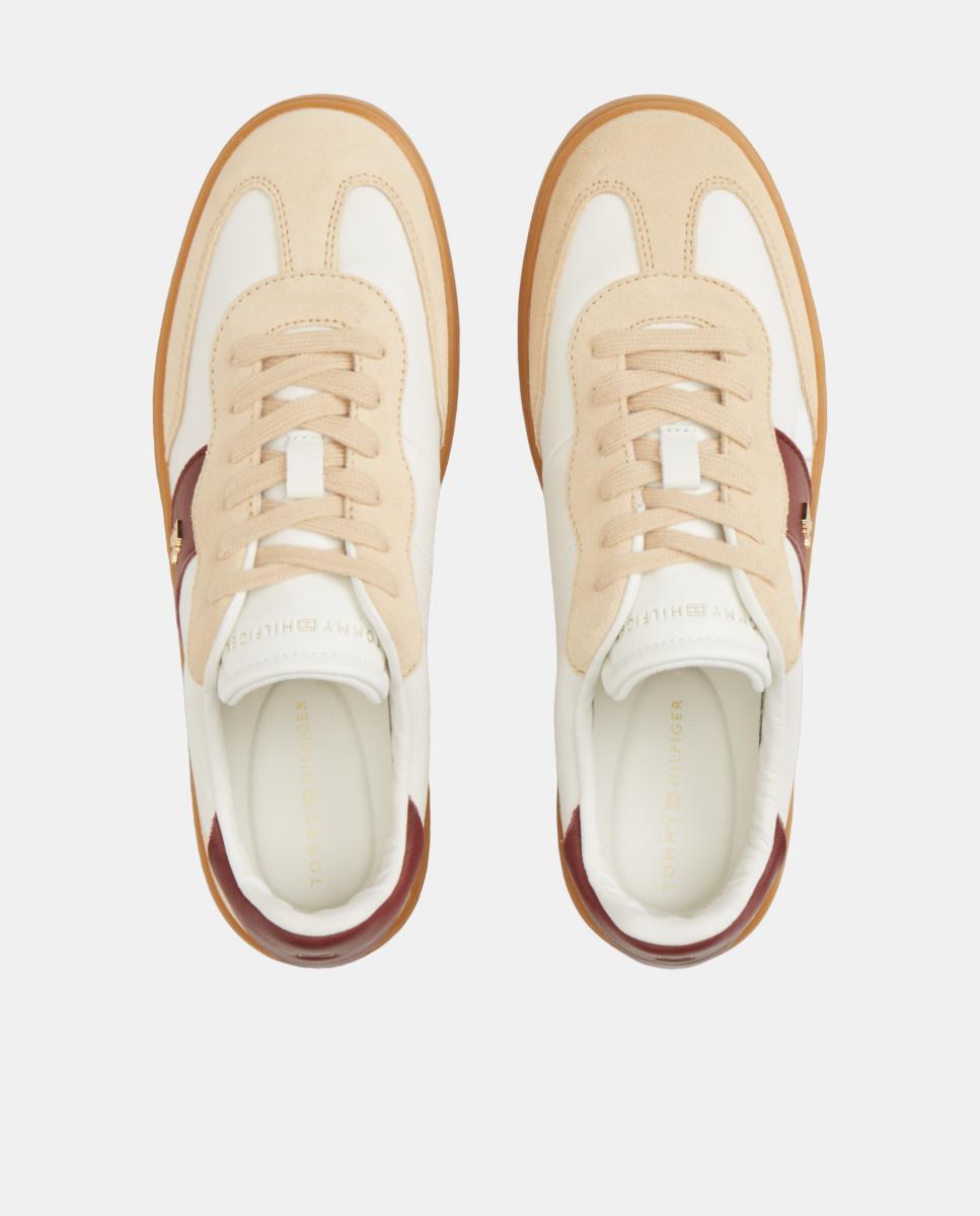 Sapatilhas de Mulher em Pele com Logótipo e Sola Caramelo Multicolor-7