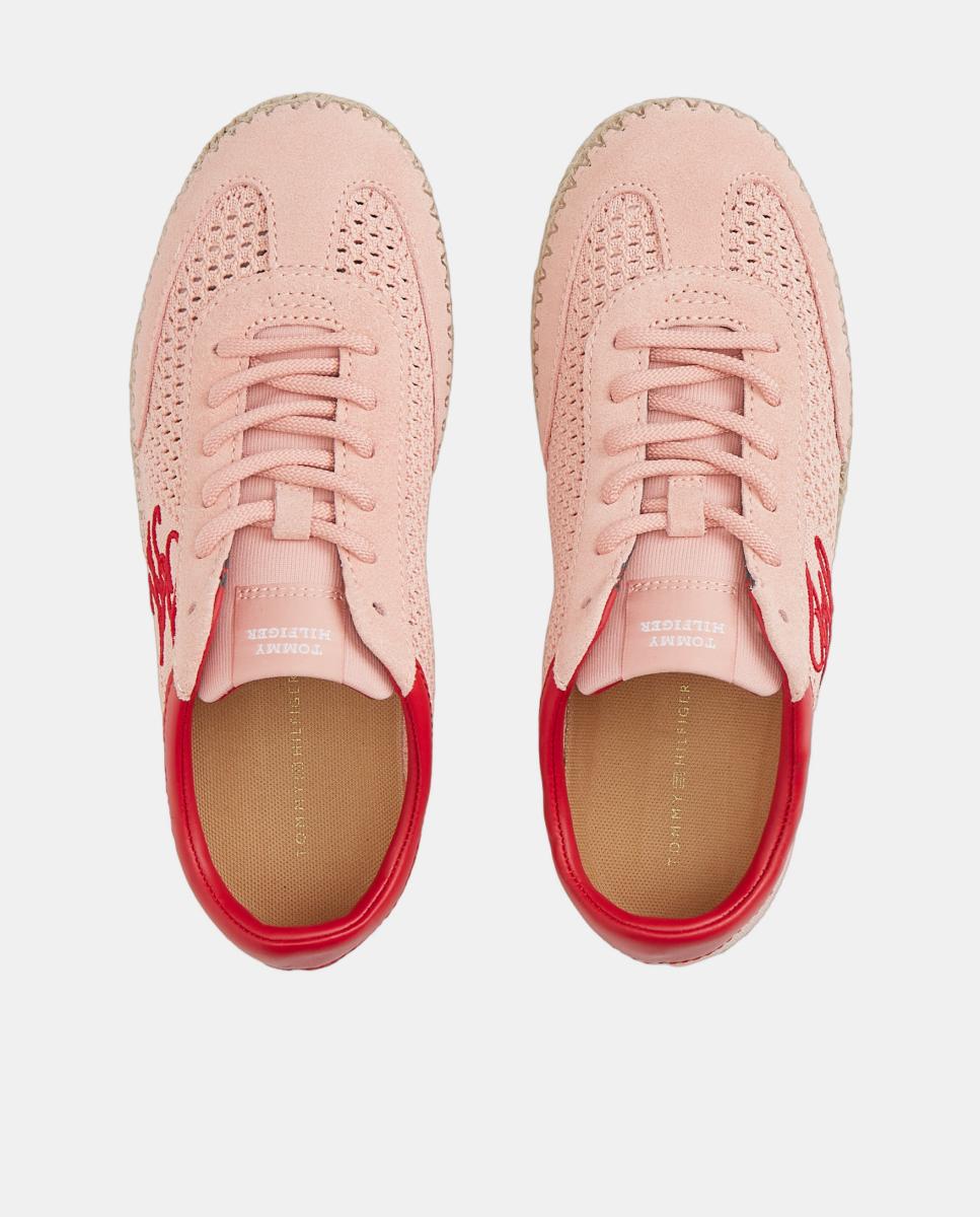 Sapatilhas de Mulher Script com Sola de Juta Rosa-7