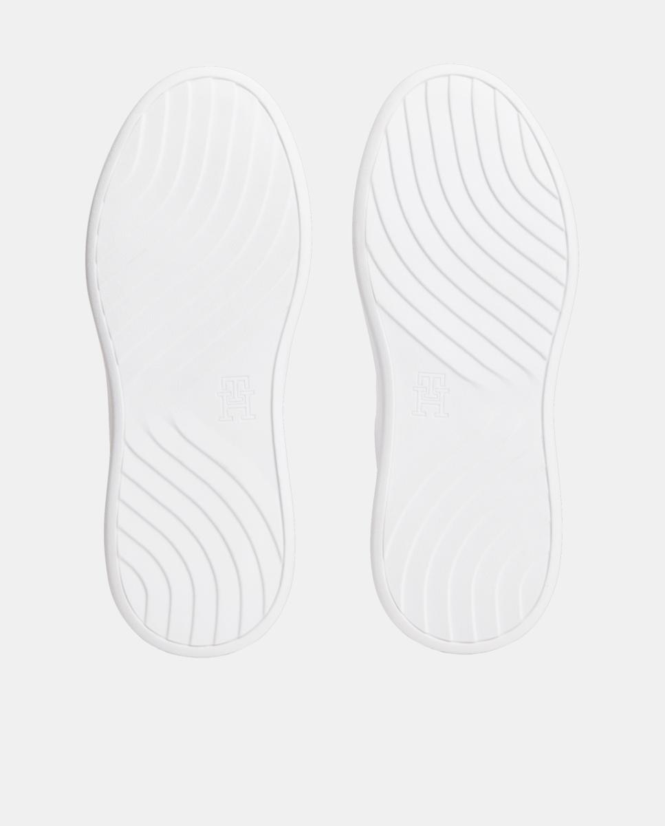 Sapatilhas de Pele para Mulher com Plataforma e Animal Print Branco-3
