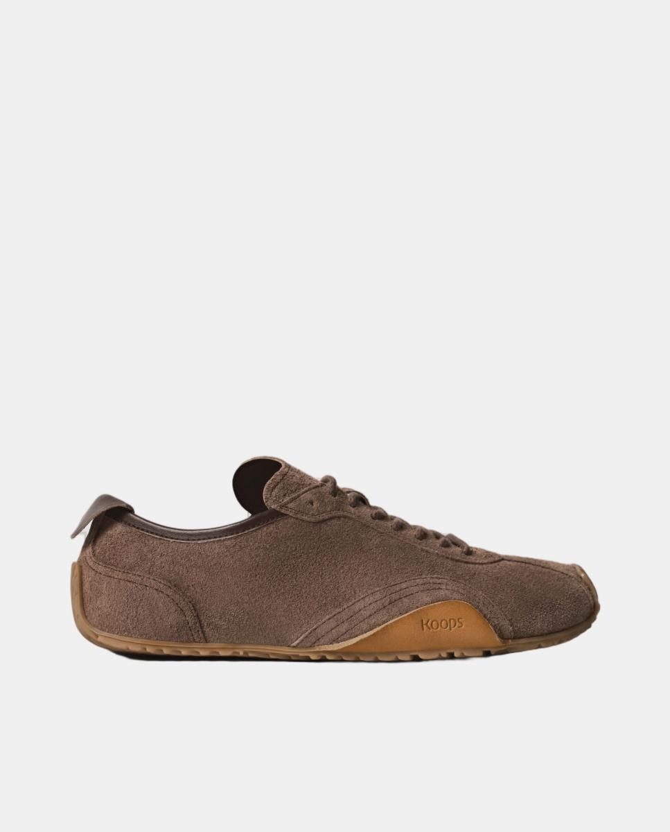 Zapatillas unisex en cuero y suela plana sin drop. - KOOPS - Marrón chocolate Marrón chocolate-1