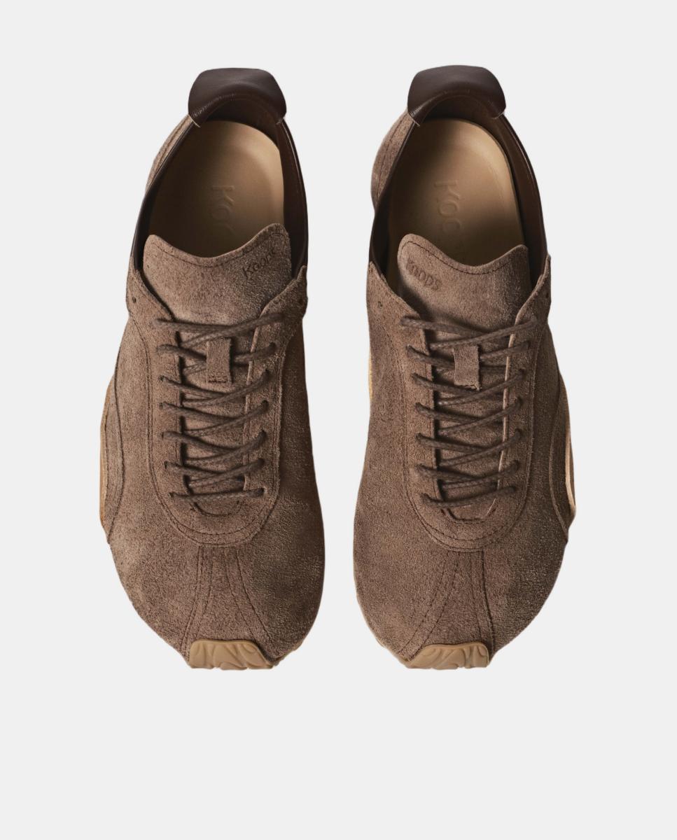 Zapatillas unisex en cuero y suela plana sin drop. - KOOPS - Marrón chocolate Marrón chocolate-4