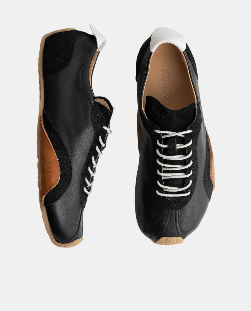 Imagen 2 de Zapatillas de piel con suela plana barefoot - KOOPS - Negro Negro