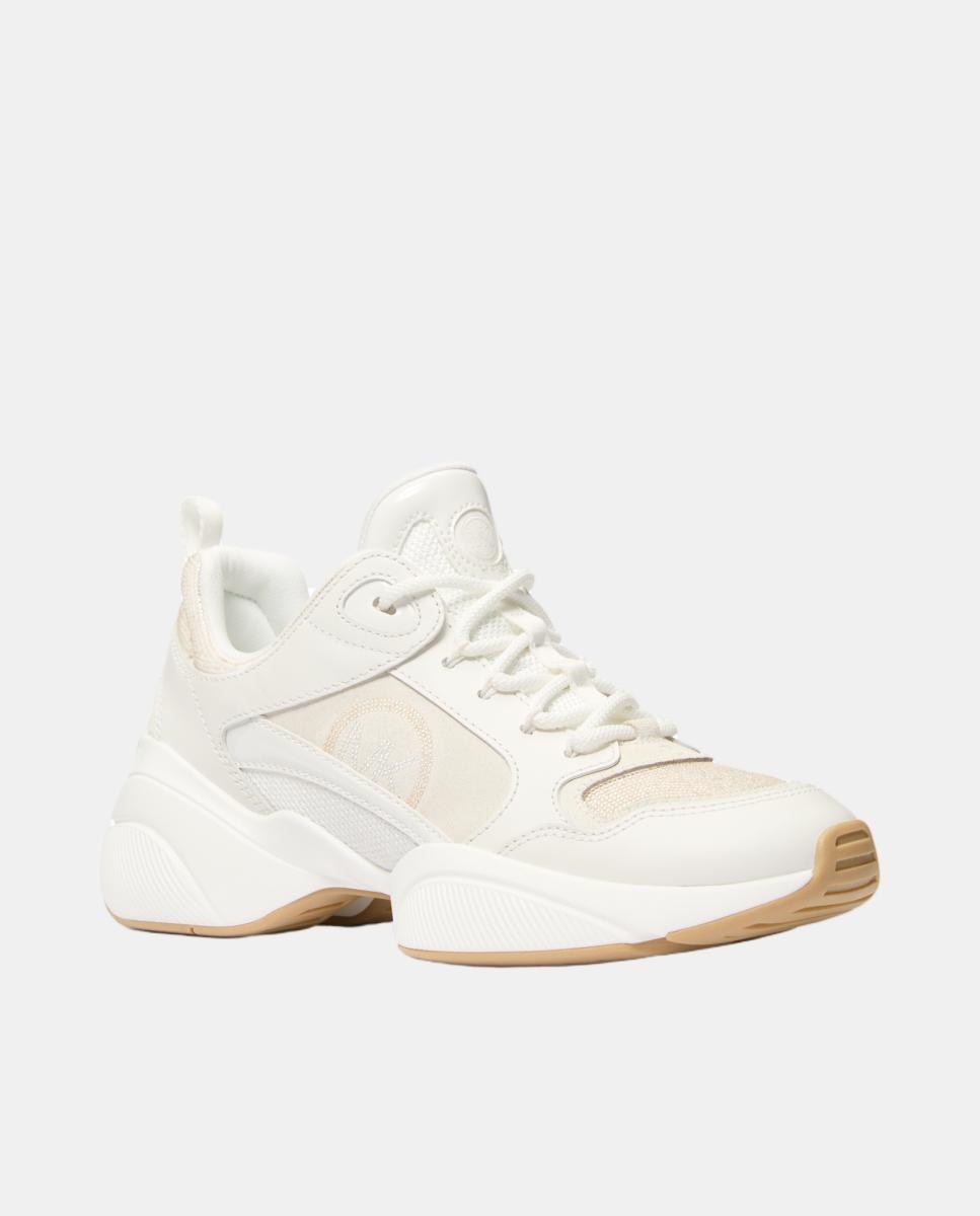 Sapatilhas Bowie Trainer com Sola com Volume e Detalhes de Brilho Branco-2