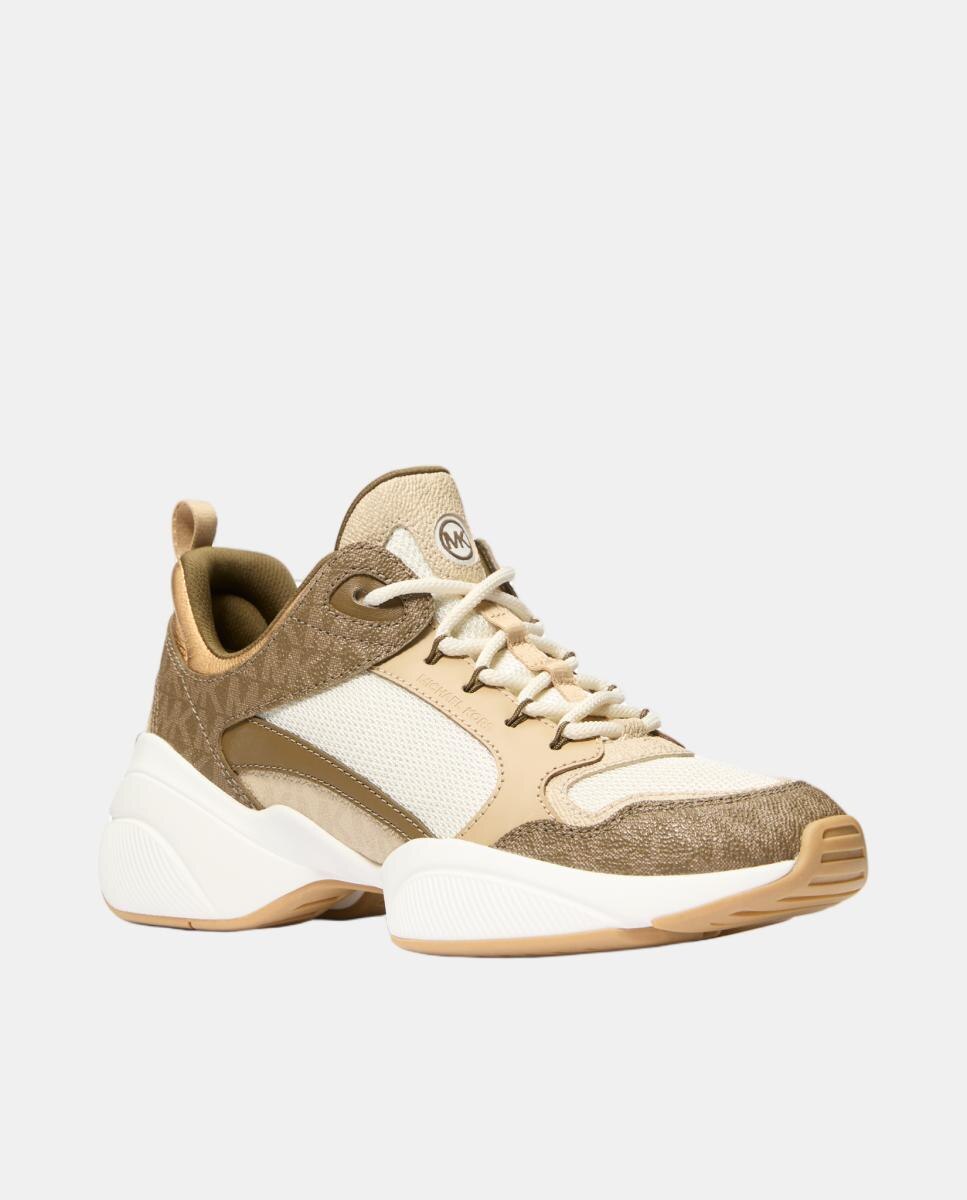 Sapatilhas Bowie Trainer com Sola com Volume e Combinação de Logótipo MK Castanho-2